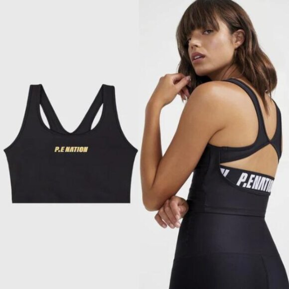 P.E Nation Womens Front Runner Tank Sports Bra Size XS Black - Picture 1 of 9